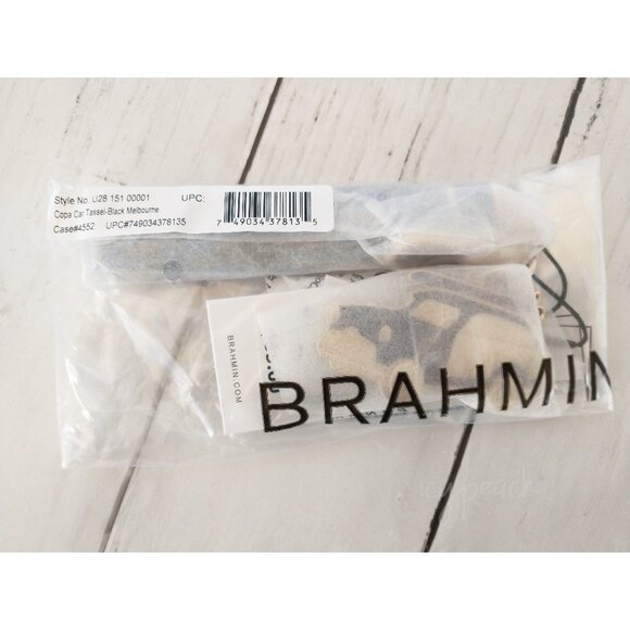 Brahmin Copa Car Tassel New Black Melbourne Key FOB Leather Resin Croc-Embossed - Picture 7 of 10